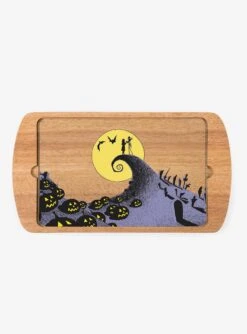 The Nightmare Before Christmas Jack And Sally Glass Top Serving Board
