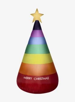 Airblown Rainbow Christmas Cone Tree Opp