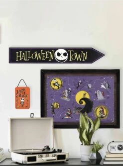 Disney The Nightmare Before Christmas Halloween Town Map Framed Canvas Wall Decor -Out Decor Home Shop 19953175 av4