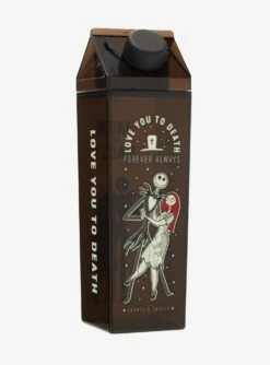 The Nightmare Before Christmas Jack & Sally Forever Milk Carton Water Bottle