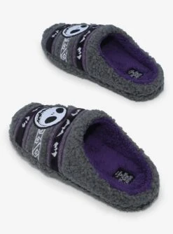 The Nightmare Before Christmas Jack Fair Isle Sherpa Plush Slippers -Out Decor Home Shop 20760530 av2