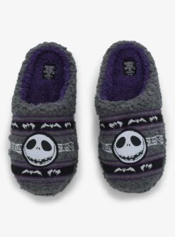 The Nightmare Before Christmas Jack Fair Isle Sherpa Plush Slippers