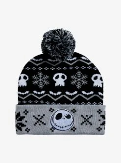 The Nightmare Before Christmas Jack Fair Isle Pom Beanie