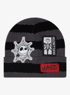The Nightmare Before Christmas Jack Patches Stripe Beanie