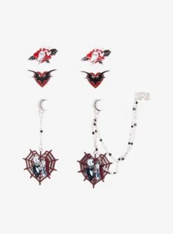 The Nightmare Before Christmas Heart Spiderweb Earring Set -Out Decor Home Shop 30661121 av1
