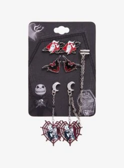 The Nightmare Before Christmas Heart Spiderweb Earring Set
